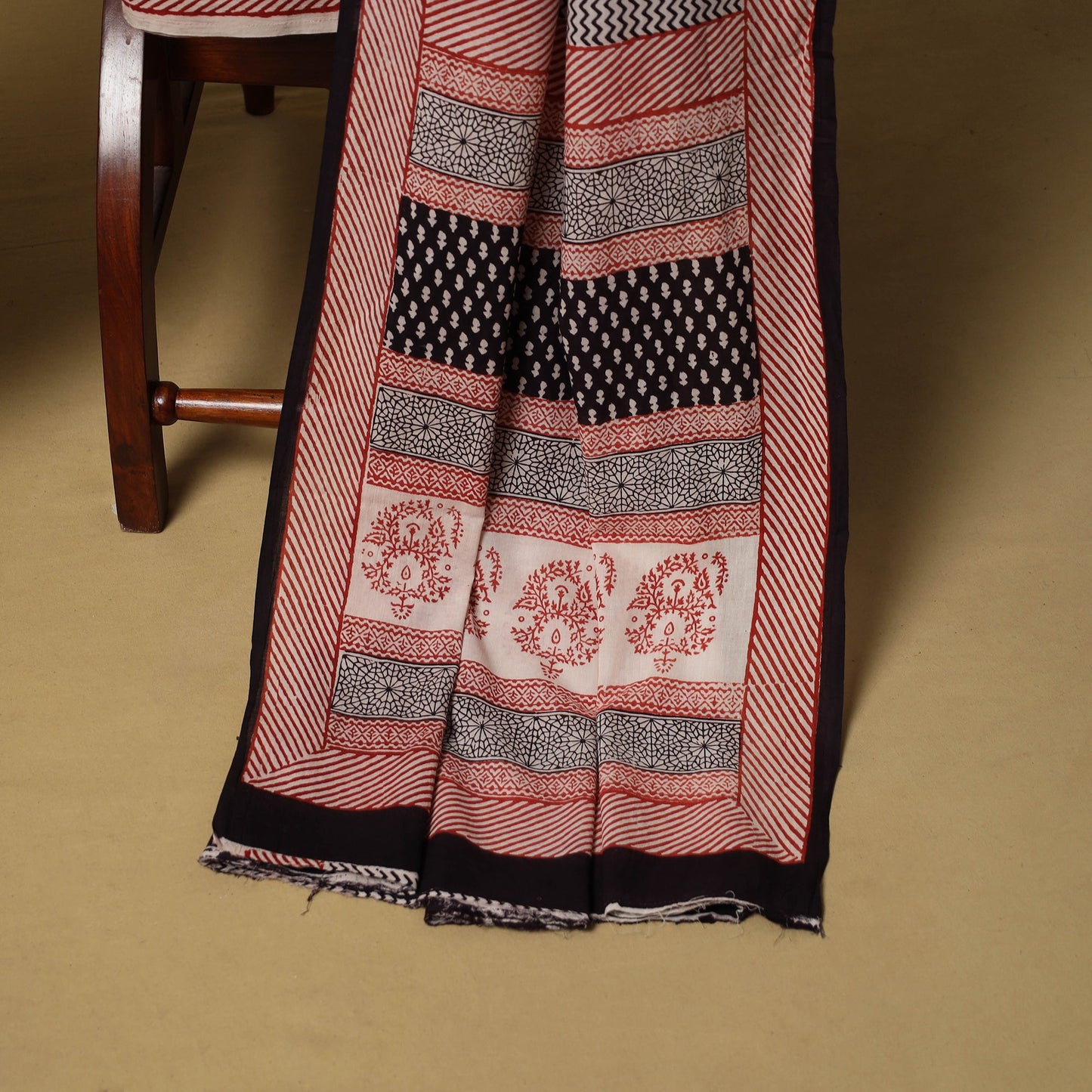 Black - hand bagh natural dyed cotton 3pc unstitched dress