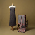 Black - hand bagh natural dyed cotton 3pc unstitched dress
