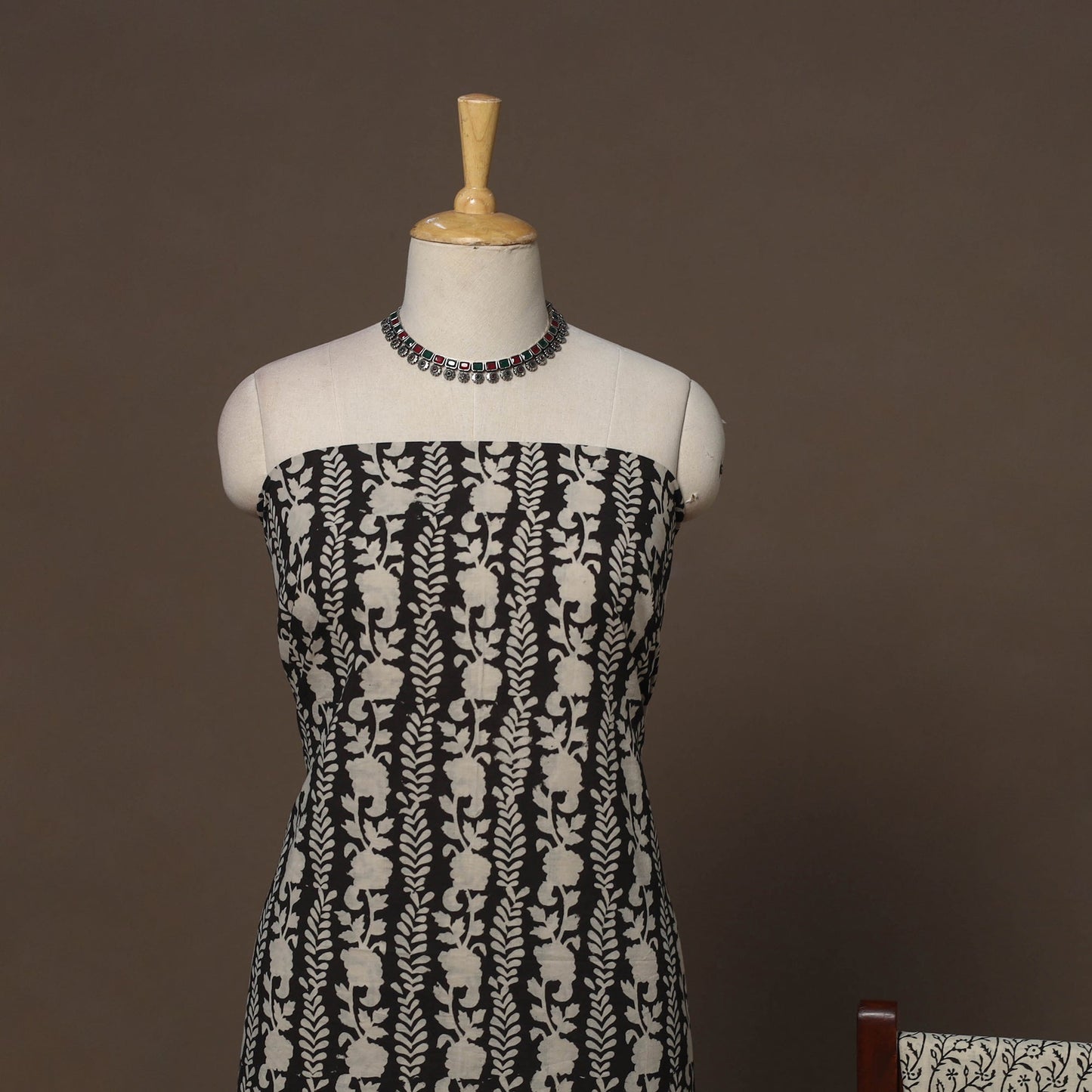 Hand batik cotton 3pc unstitched dress material 46