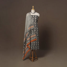 Hand batik cotton 3pc unstitched dress material 46