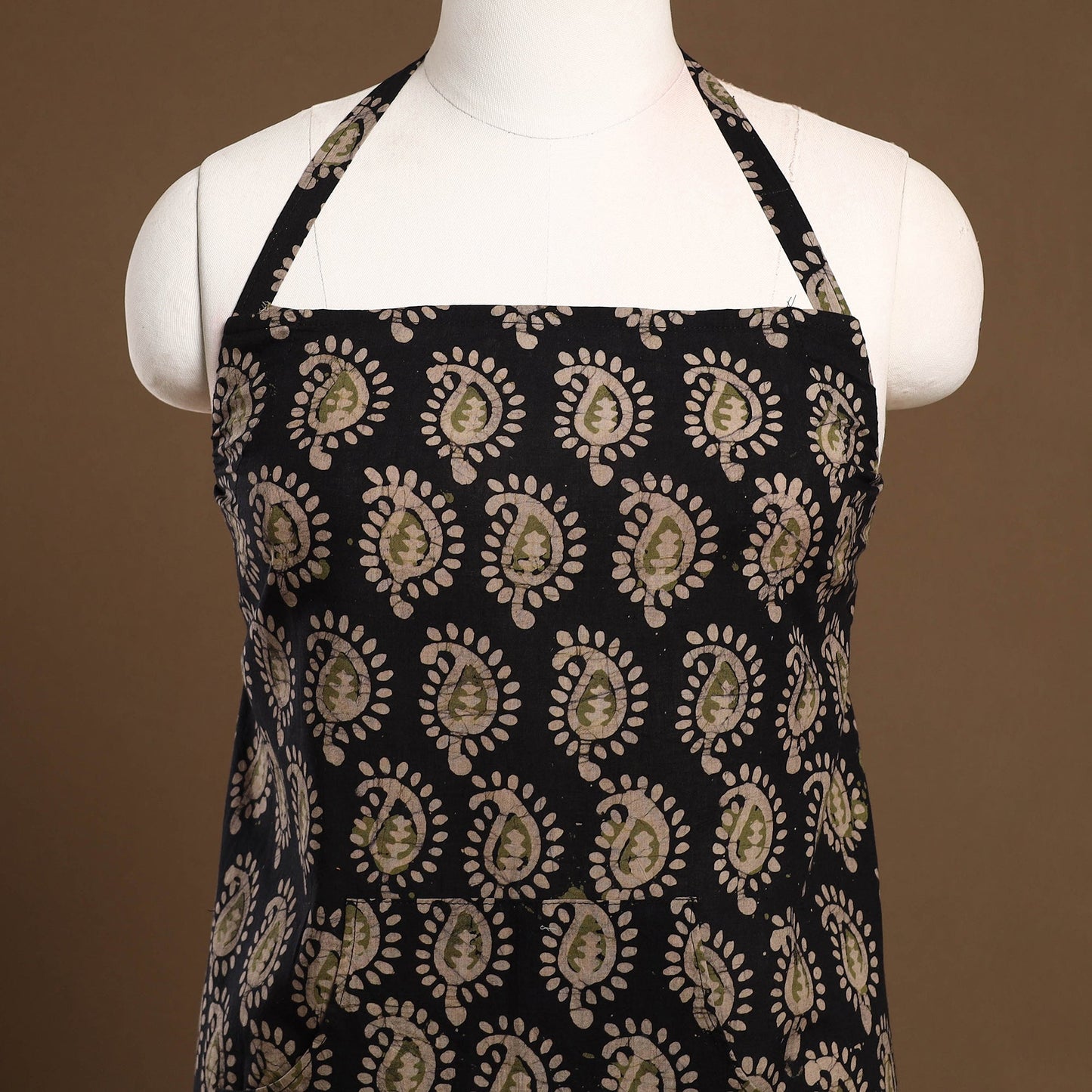 Hand Batik Print Cotton Apron with Pocket 11