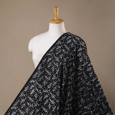 Black - hand batik cotton fabric 01 - handcrafted