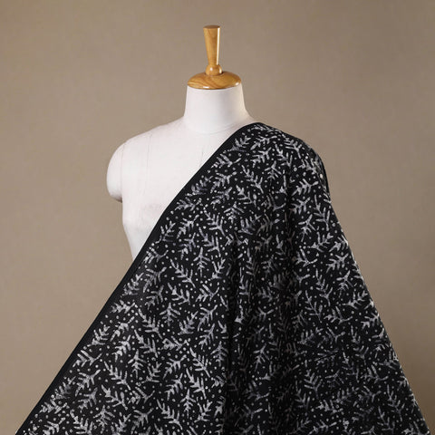 Black - hand batik cotton fabric 01 - handcrafted