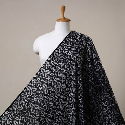 Black Hand Batik Print Cotton Fabric