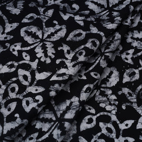 Black Hand Batik Print Cotton Fabric