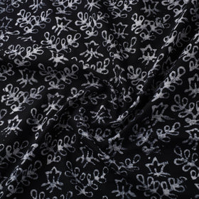 Black - hand batik cotton fabric 10 - handcrafted