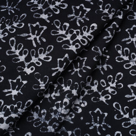 Black Hand Batik Print Cotton Fabric
