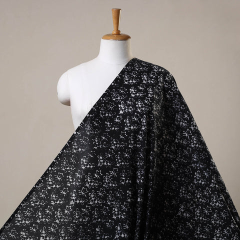 Black Hand Batik Print Cotton Fabric