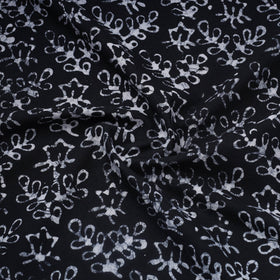 Black Hand Batik Print Cotton Fabric