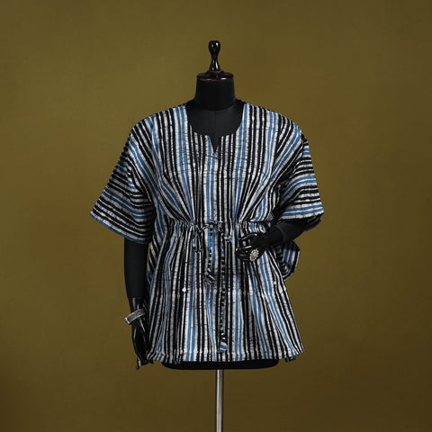 Hand batik cotton short kaftan 04 - handcrafted