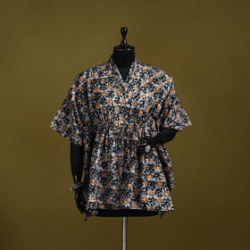 Hand batik cotton short kaftan 20 - handcrafted