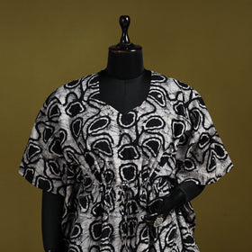 Hand batik cotton short kaftan 28 - handcrafted