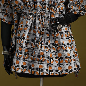 Hand batik cotton short kaftan 30 - handcrafted