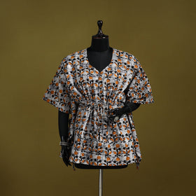 Hand batik cotton short kaftan 30 - handcrafted