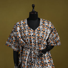 Hand batik cotton short kaftan 30 - handcrafted