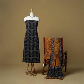 Hand batik cotton 3pc unstitched dress material 02