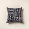 Black Hand Batik Printed Cotton Cushion Cover