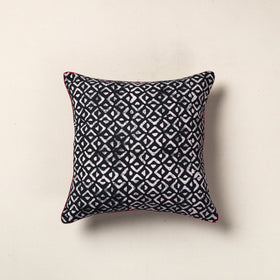 Black Hand Batik Printed Cotton Cushion Cover