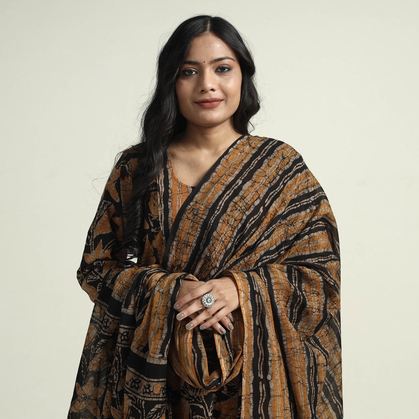 Batik Kurta with Palazzo & Dupatta Set

