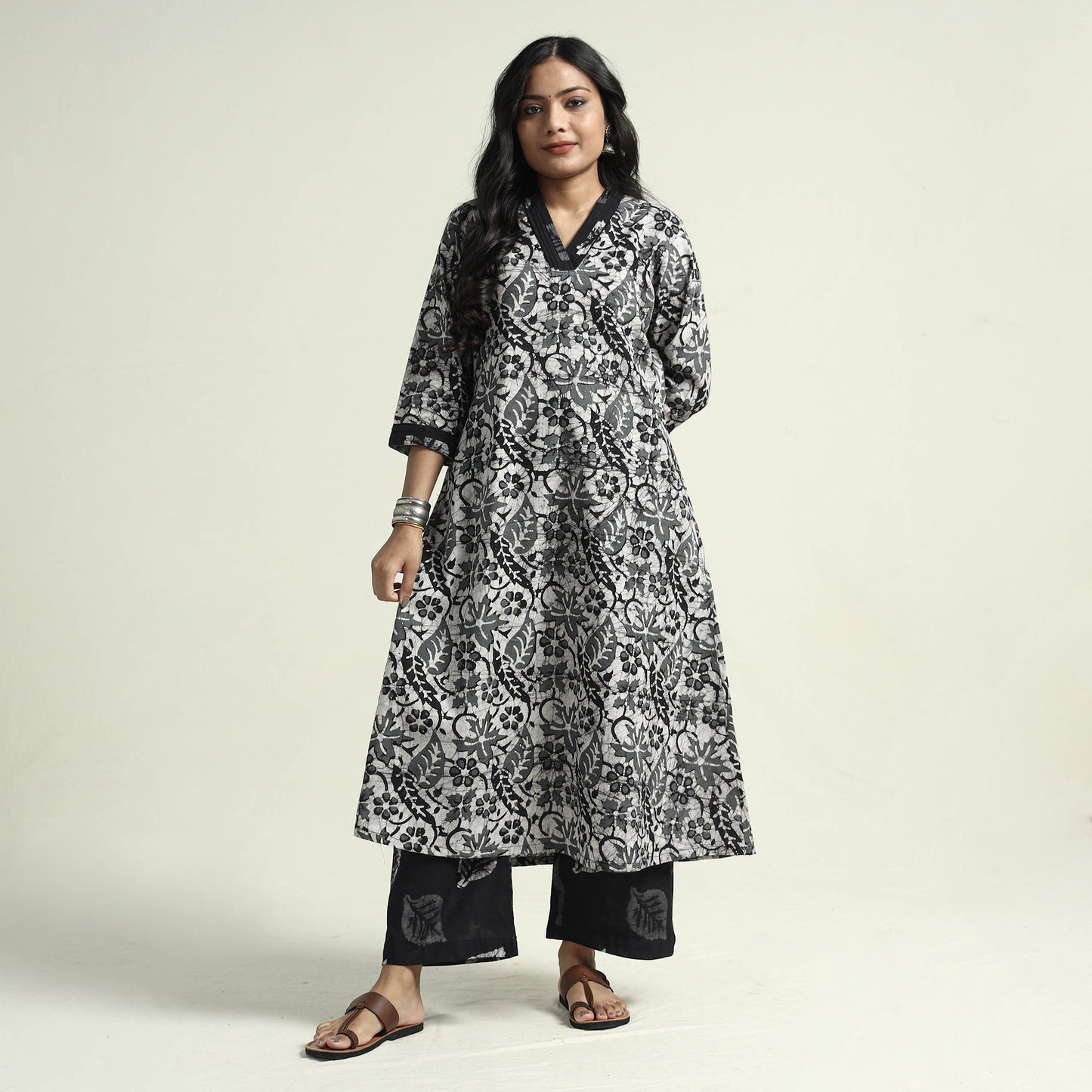 Batik Kurta with Palazzo & Dupatta Set

