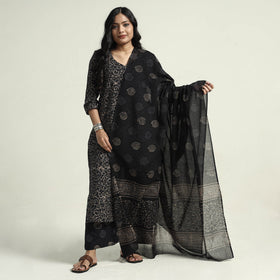 Batik Kurta with Palazzo & Dupatta Set