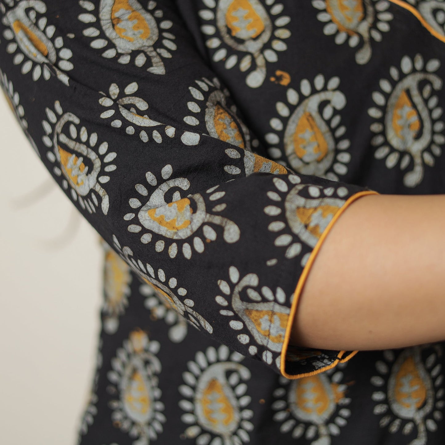  Hand Batik Printed Cotton A-Line Kurta for Women