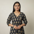 Hand Batik Printed Cotton A-Line Kurta for Women