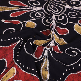 Black - hand batik printed cotton single bed cover (96 x 59