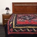 Black - hand batik printed cotton single bed cover (96 x 59