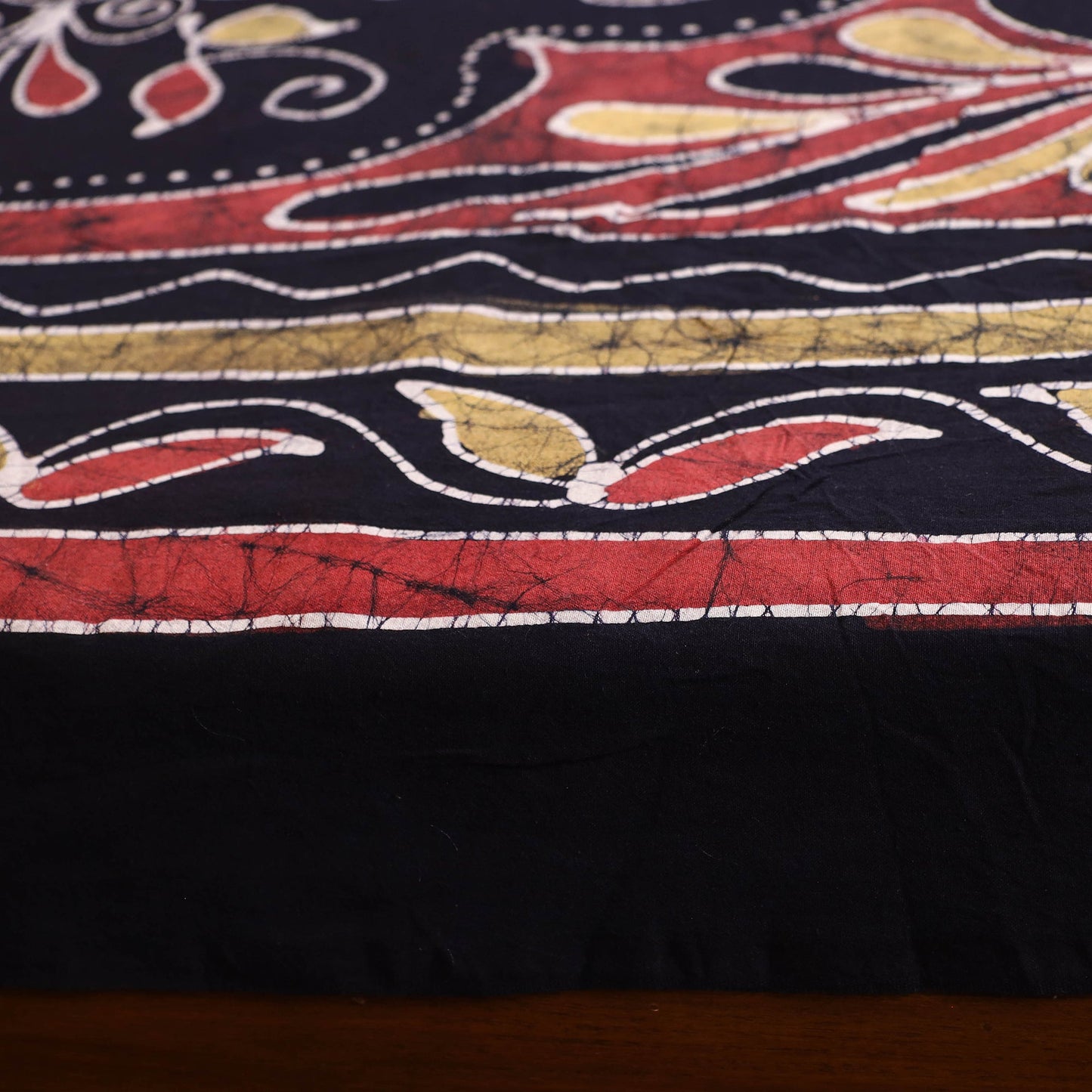 Black - hand batik printed cotton single bed cover (96 x 59