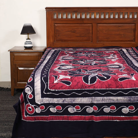  Hand Batik Printed Cotton Single Bed Cover (96 x 59 in) 46 