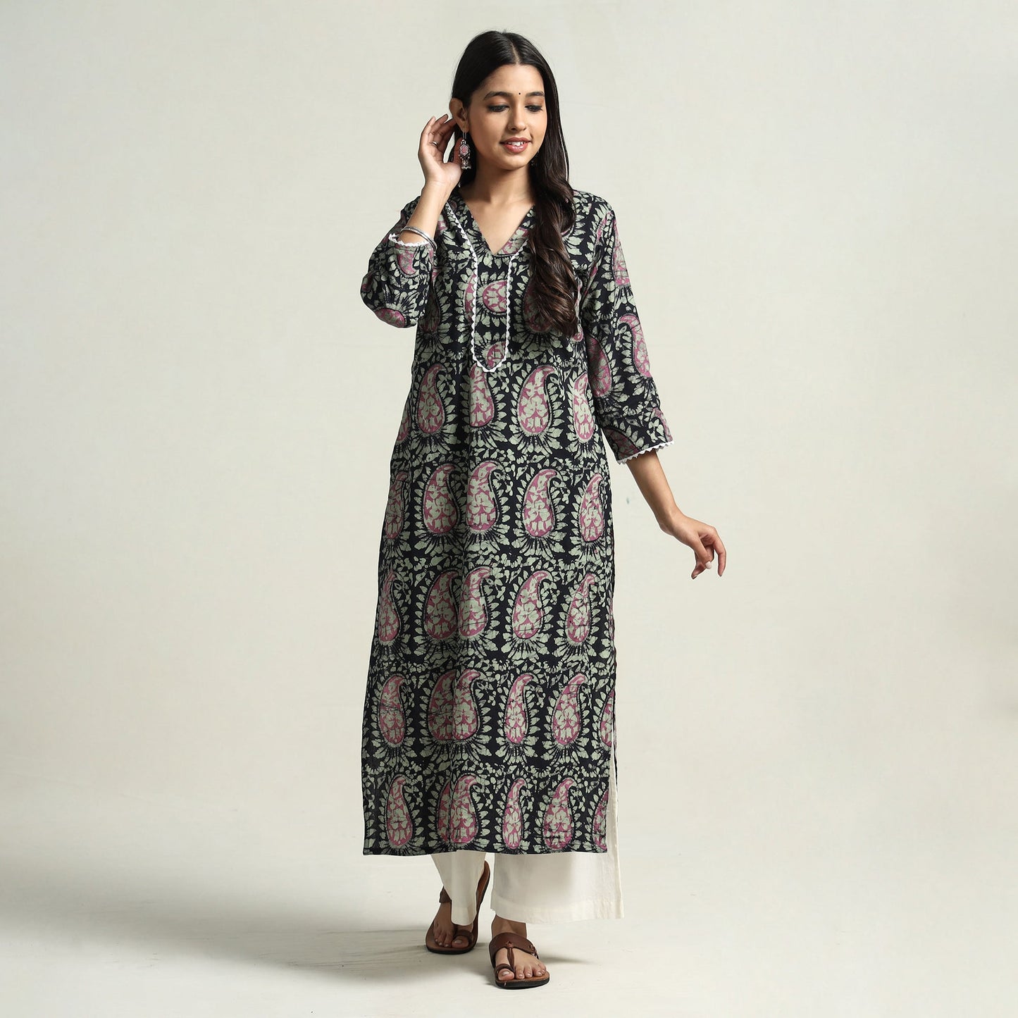 Hand Batik Printed Kurta