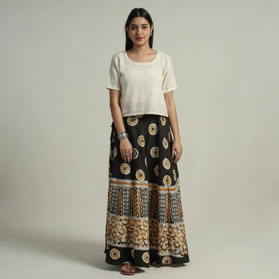 Buy Hand Batik Printed Running Stitch Cotton Long Skirt 84 Online l iTokri.com