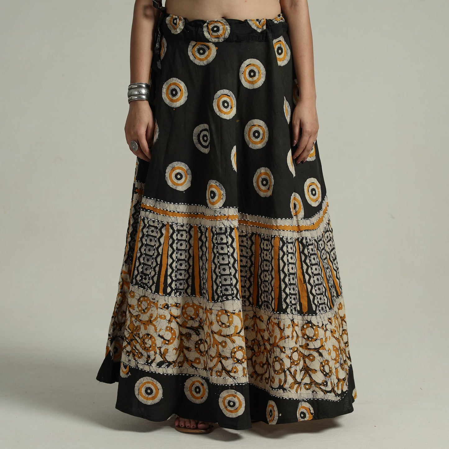 Buy Hand Batik Printed Running Stitch Cotton Long Skirt 84 Online l iTokri.com