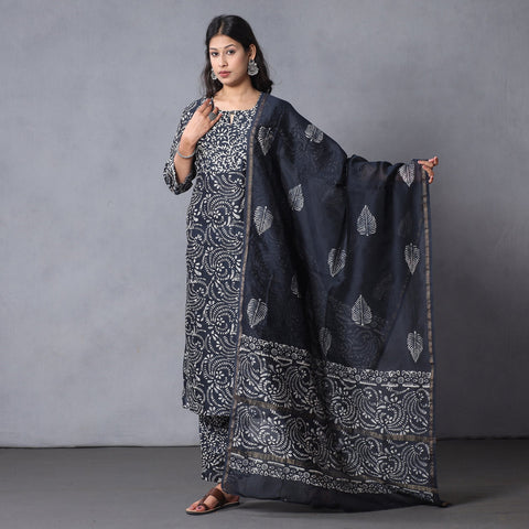 Batik Kurta with Palazzo & Dupatta Set