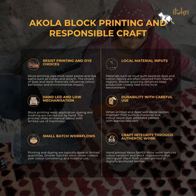 Hand block akola print slub cotton fabric 15 - handcrafted