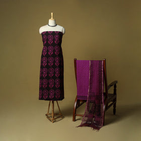 Hand block bagh print cotton 3pc unstitched dress material