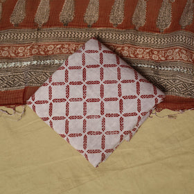 Hand block bagh print cotton 3pc unstitched dress material