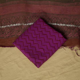 Hand block bagh print cotton 3pc unstitched dress material