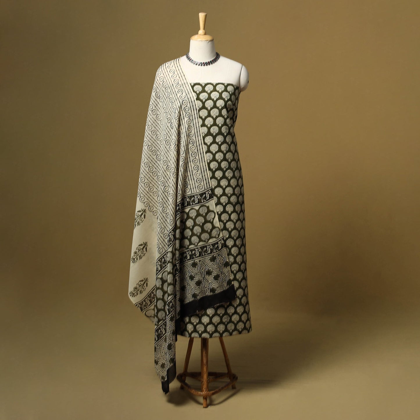 Hand bagru cotton 3pc unstitched dress material 26