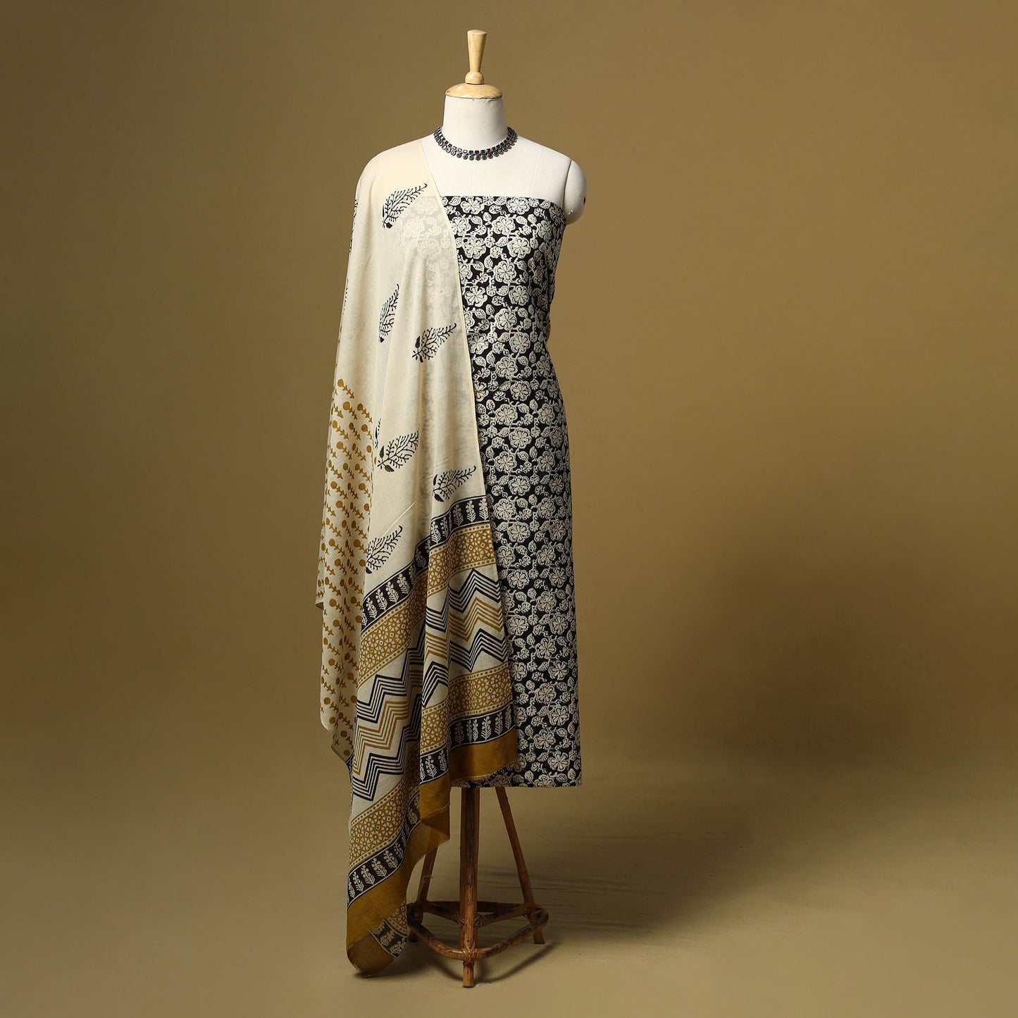 Hand bagru cotton 3pc unstitched dress material 27