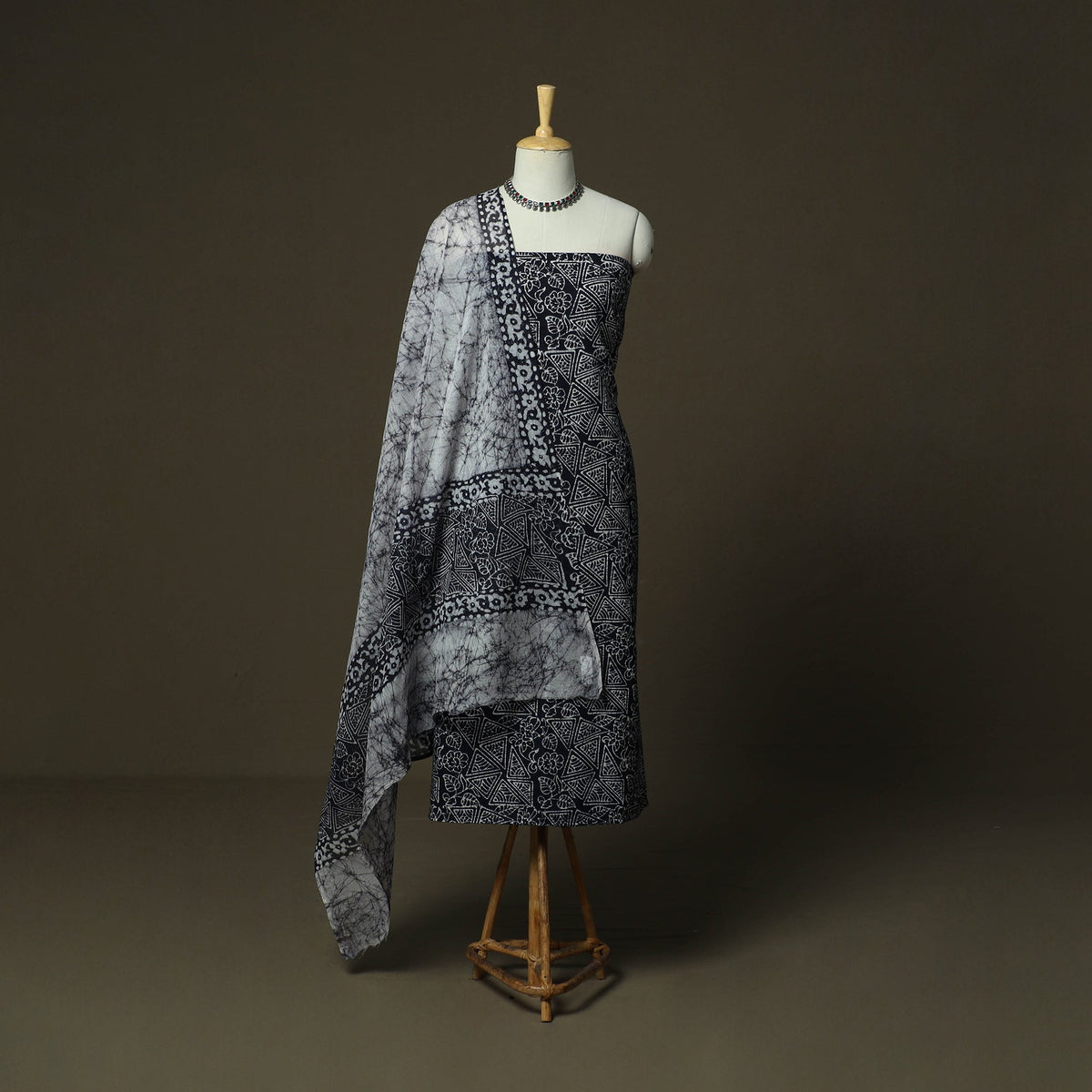 Hand batik cotton 3pc unstitched dress material 22