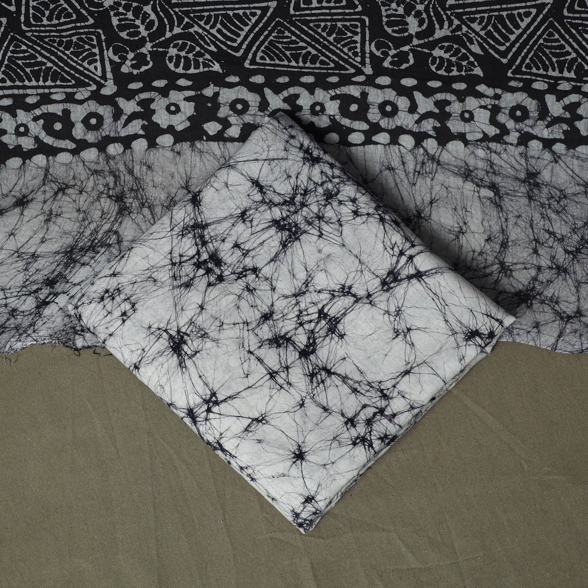 Hand batik cotton 3pc unstitched dress material 22