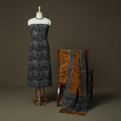 Hand batik cotton 3pc unstitched dress material 26
