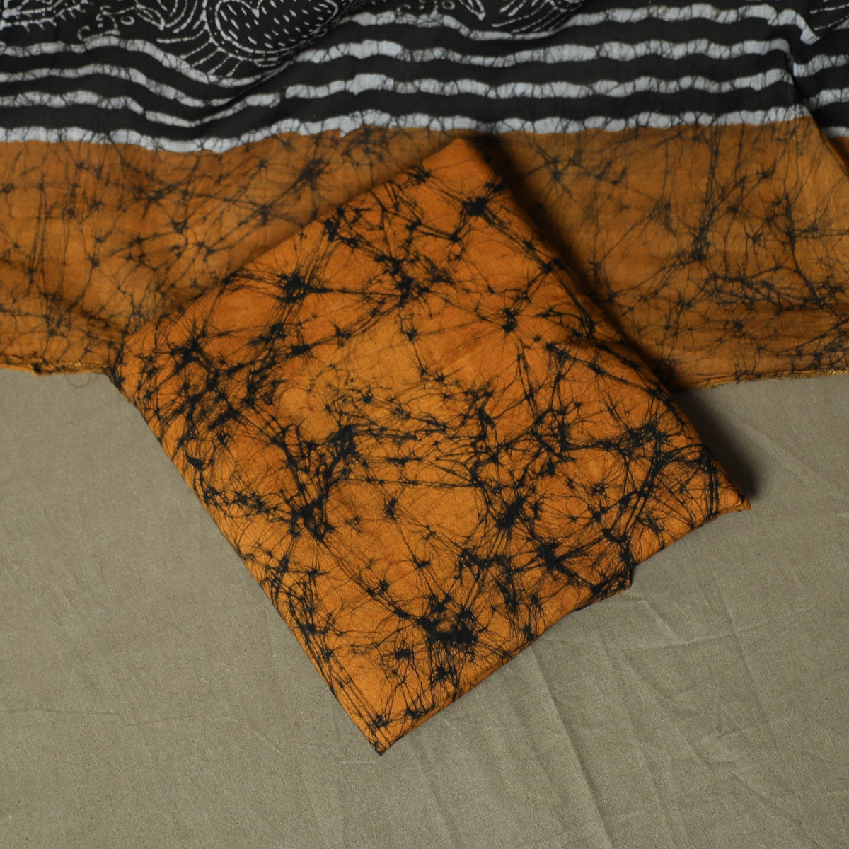Hand batik cotton 3pc unstitched dress material 26