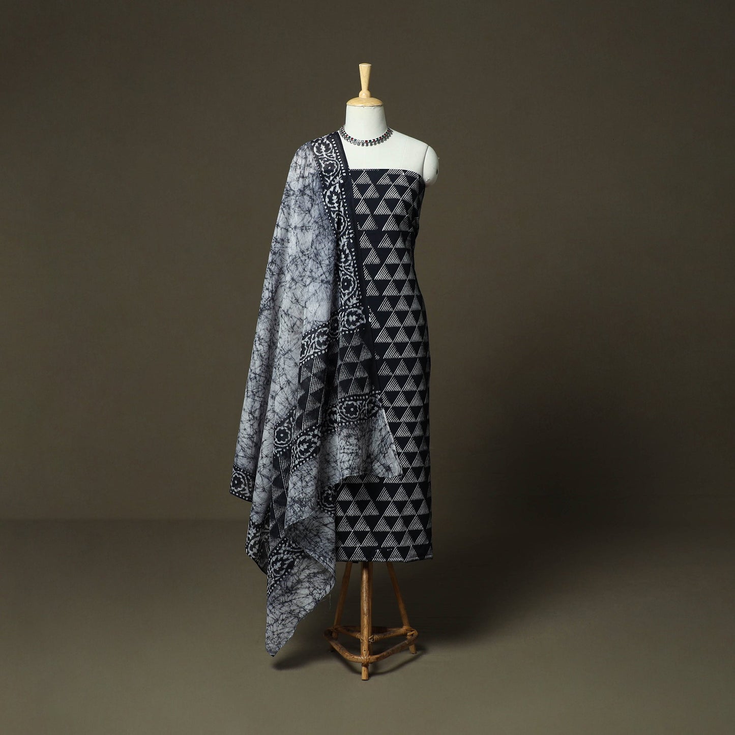 Hand batik cotton 3pc unstitched dress material 27