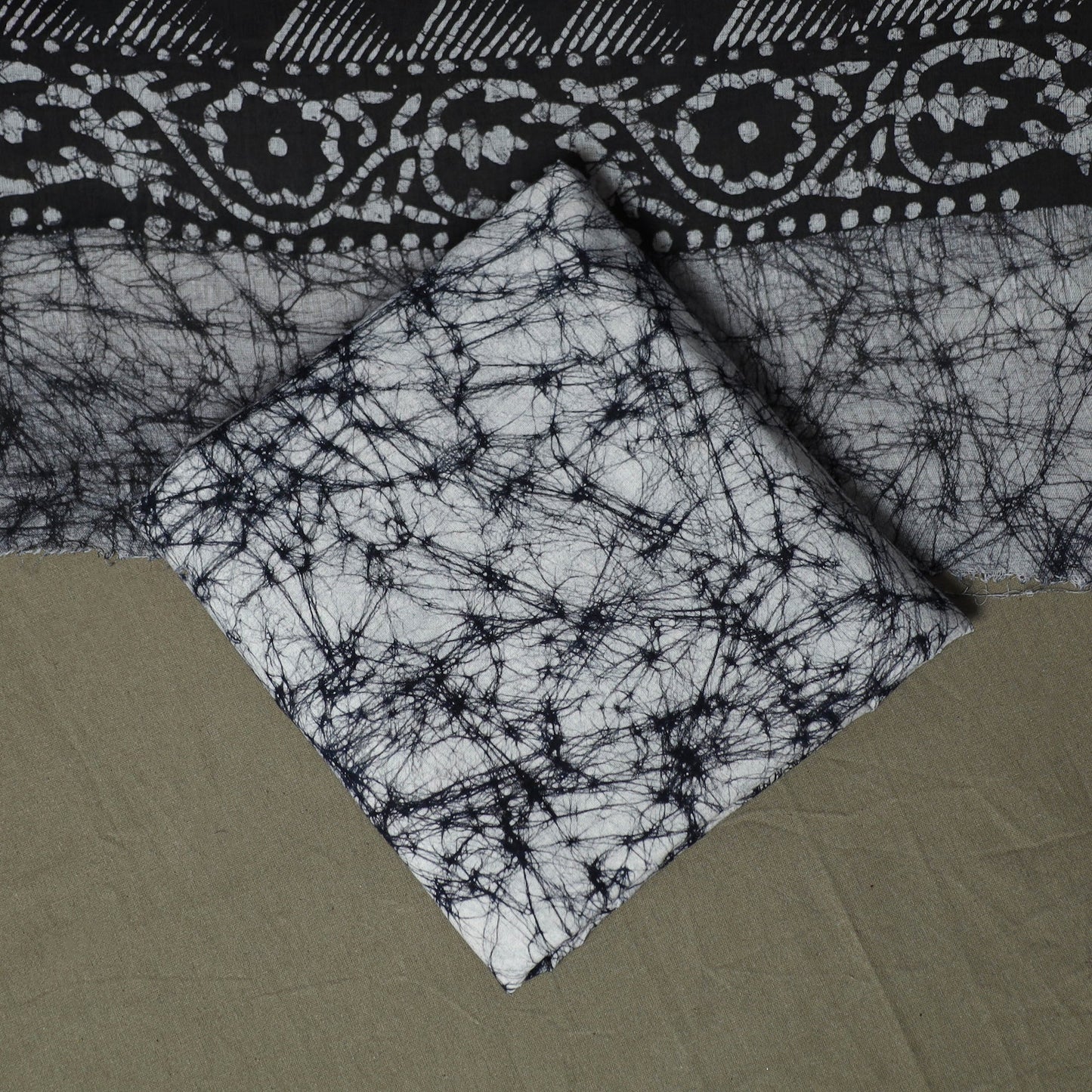 Hand batik cotton 3pc unstitched dress material 27