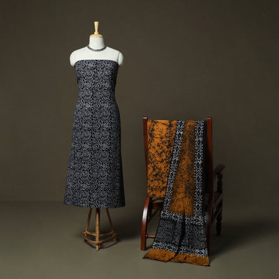 Hand batik cotton 3pc unstitched dress material 30
