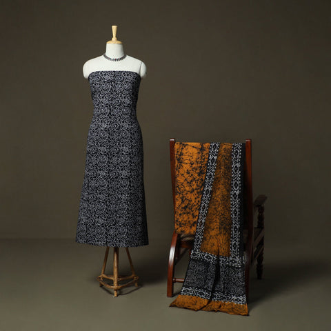 Hand batik cotton 3pc unstitched dress material 30