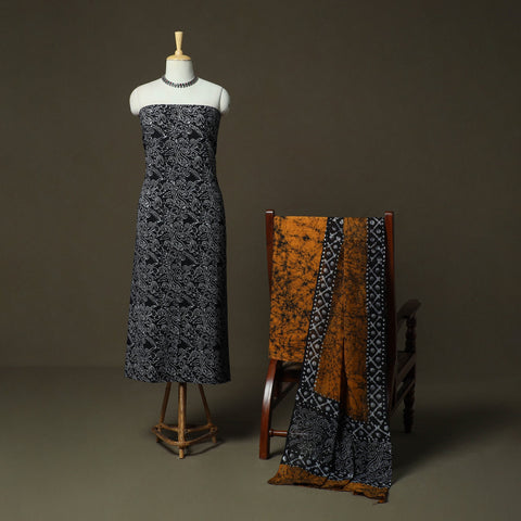 Hand batik cotton 3pc unstitched dress material 31